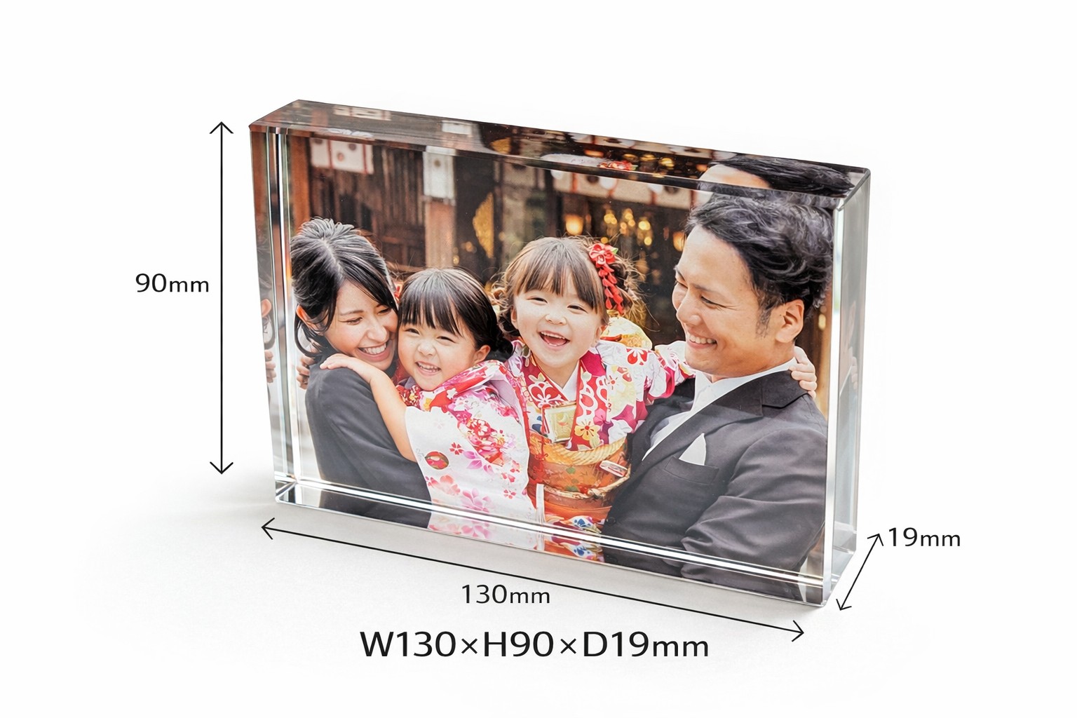 ガラスフォトプレミアム サイズ W130×H90×D19mm